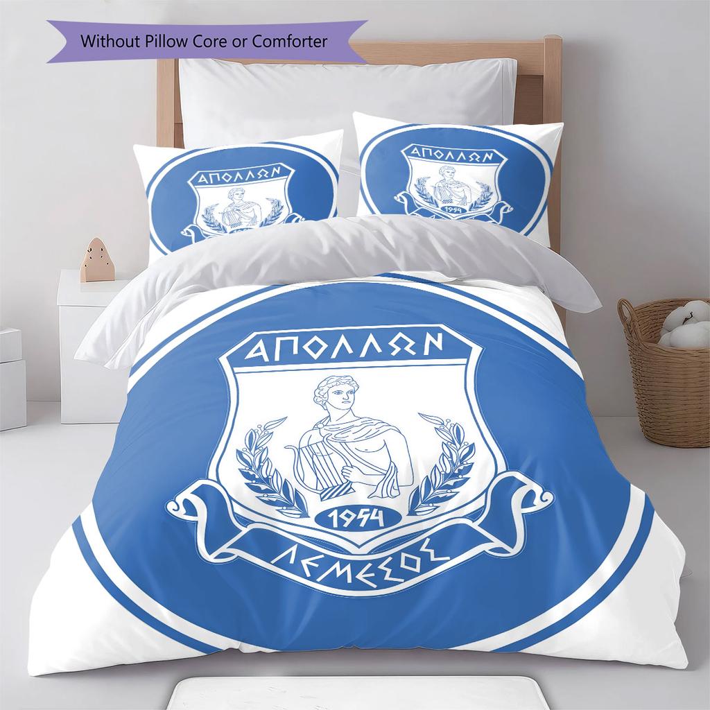 Apollon Limassol FC Bedding Quilt Set Quilt Cover Pillowcase Home Decoration Birthday Gift (1 * Duvet Cover + 2 * Pillowcase, Without Core)