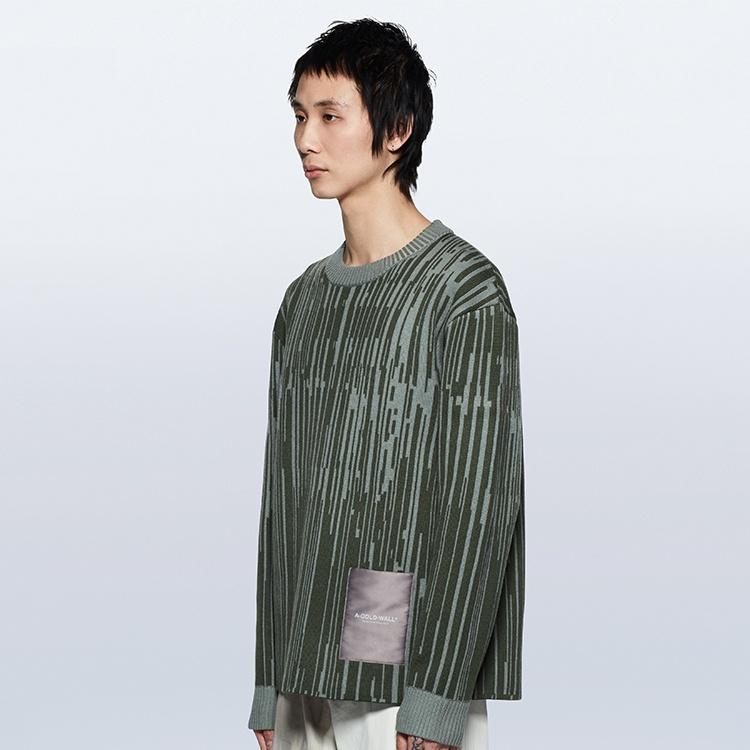 A-COLD-WALL* Abstract-stripe Jumper Sweaters 'Green' Men's ACWMK074-DPINEG