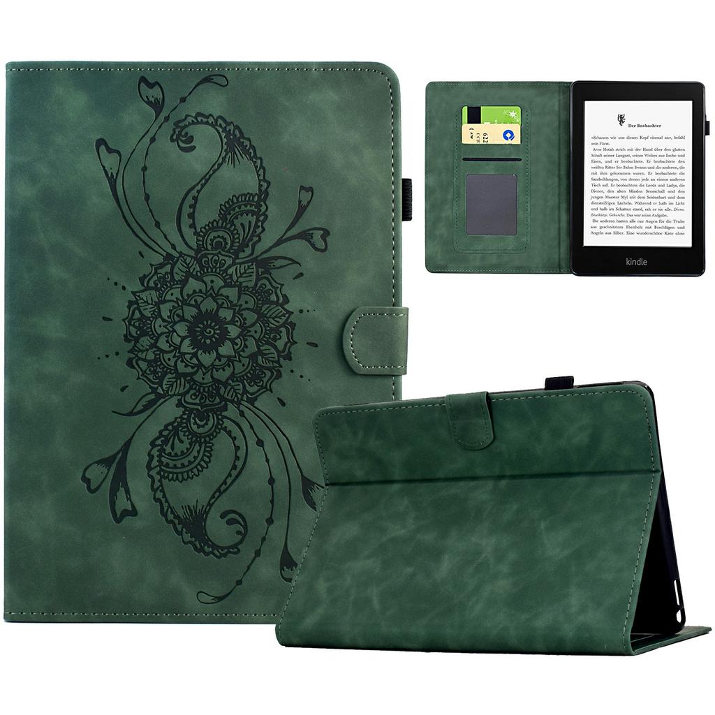 For Amazon Kindle Paperwhite 5 (2021) Case Mandala Imprinted Leather Tablet Cover with Card Slots