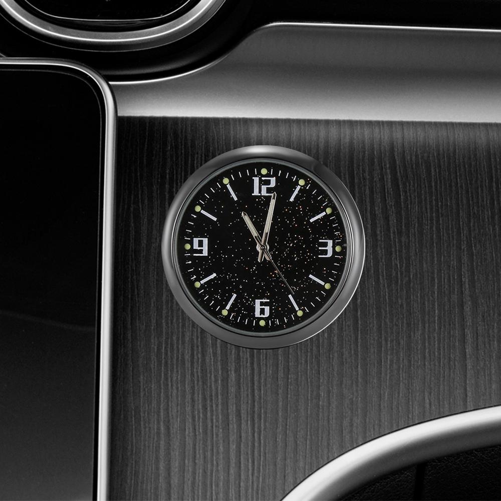 Car Clock Luminous Mini Automobiles Internal Stick-On Digital Watch Mechanics Quartz Clocks Auto Ornament 40mm 43mm
