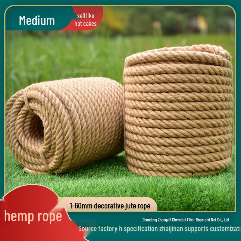 Handmade Jute Hemp Rope for DIY Crafting and Climbing Frames