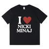 I Love Heart Nicki Minaj T Shirt Men Hip Hop Short Sleeve Harajuku T-shirt Casual Cotton Overs