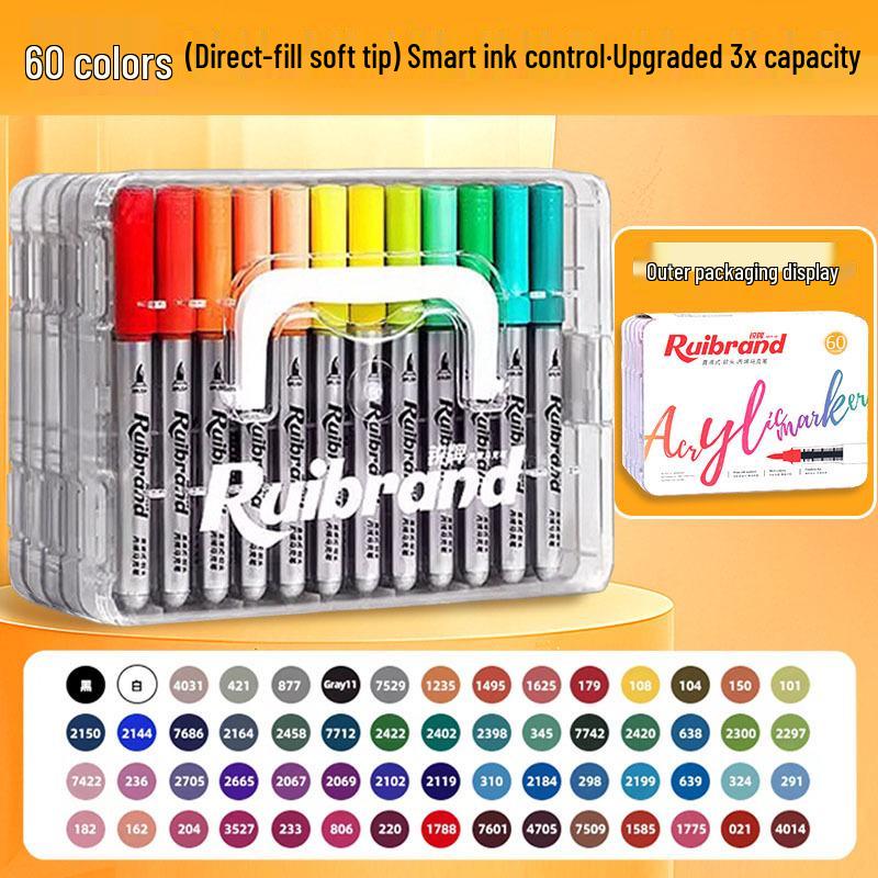 Translucent Soft Tip Acrylic Marker for Layering, DIY Art, Children's Graffiti, and Elementary School Drawing.