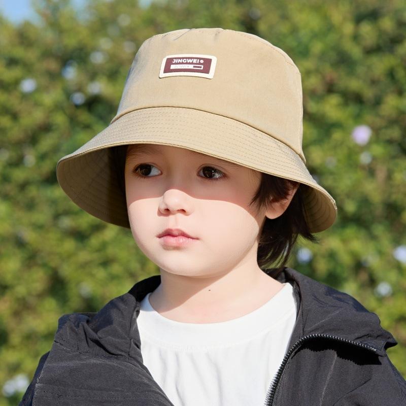 Outdoor Children'S Sunscreen Sun Hat Outing Sunshade Bucket Hat Cute Letter Label Beach Hat Basin Hat