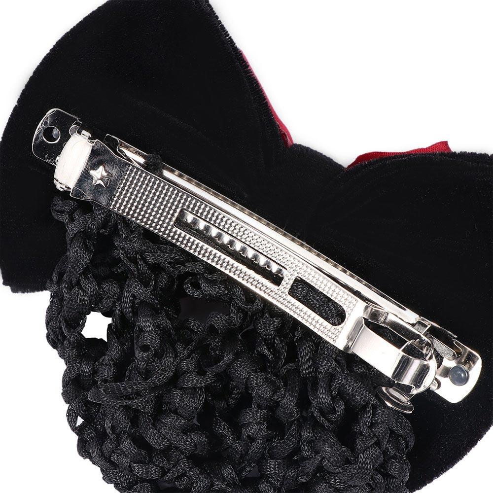 Fashion Bow Satin Rhinestone Barrette Net Bun Snood Hair Clip Cover Bowknot Hair Accessories