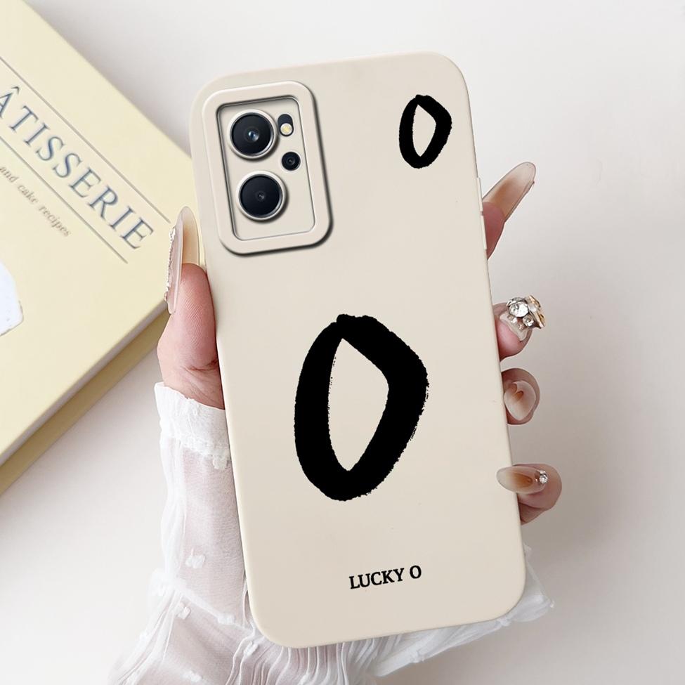 For Realme 9i 4G RMX3491 Cover For Realme 9i 4G Case Simple Fashion Luxury Letters A-Z Pattern Design Silicone Shockproof Bumper
