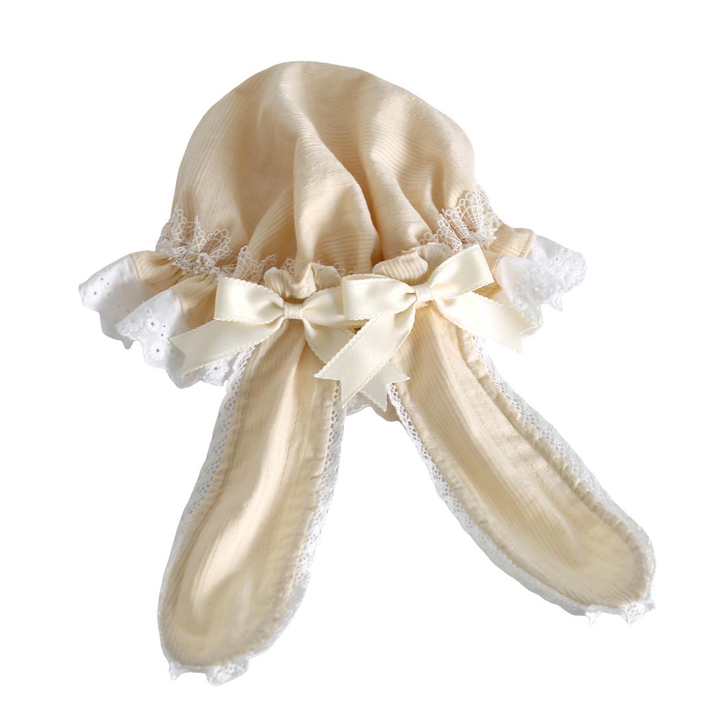Multi-color Cotton Hats Retro Sweet Lolita Rabbit Ear Hat Lace Cute Removable Rabbit Ear Lace Sun Hat