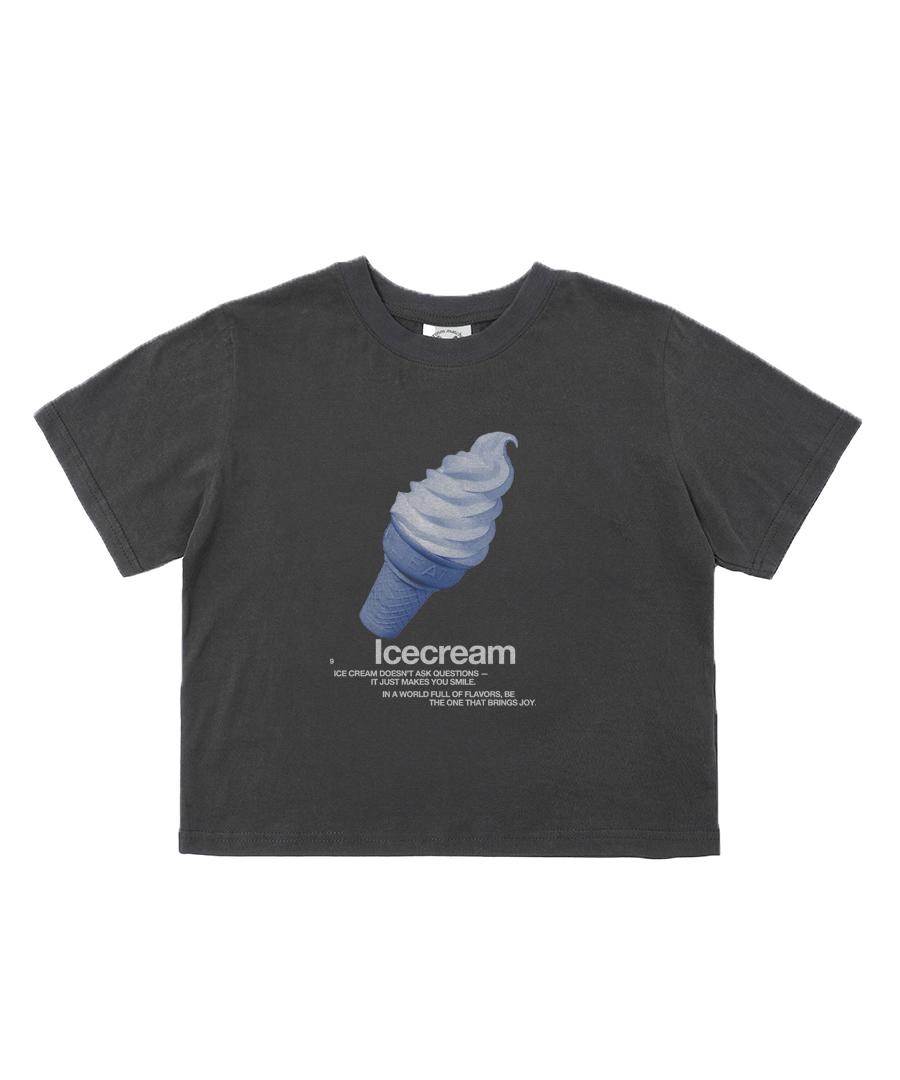 Match Glove Ice Cream Crop Top (Dark Grey) Dark Gray/Free