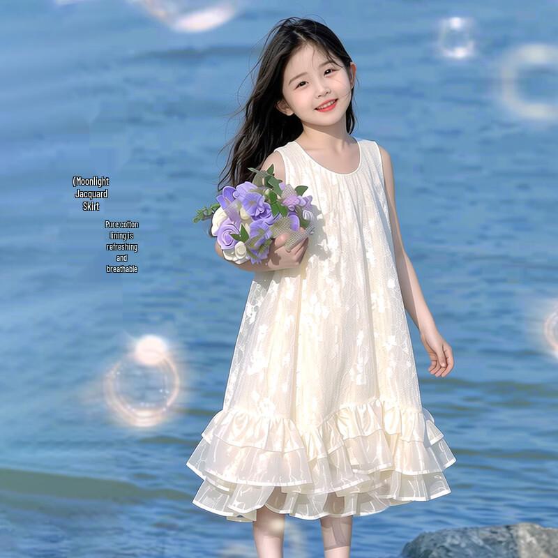 TuTuKids Girls Sweet Jacquard Princess Vest Dress 160