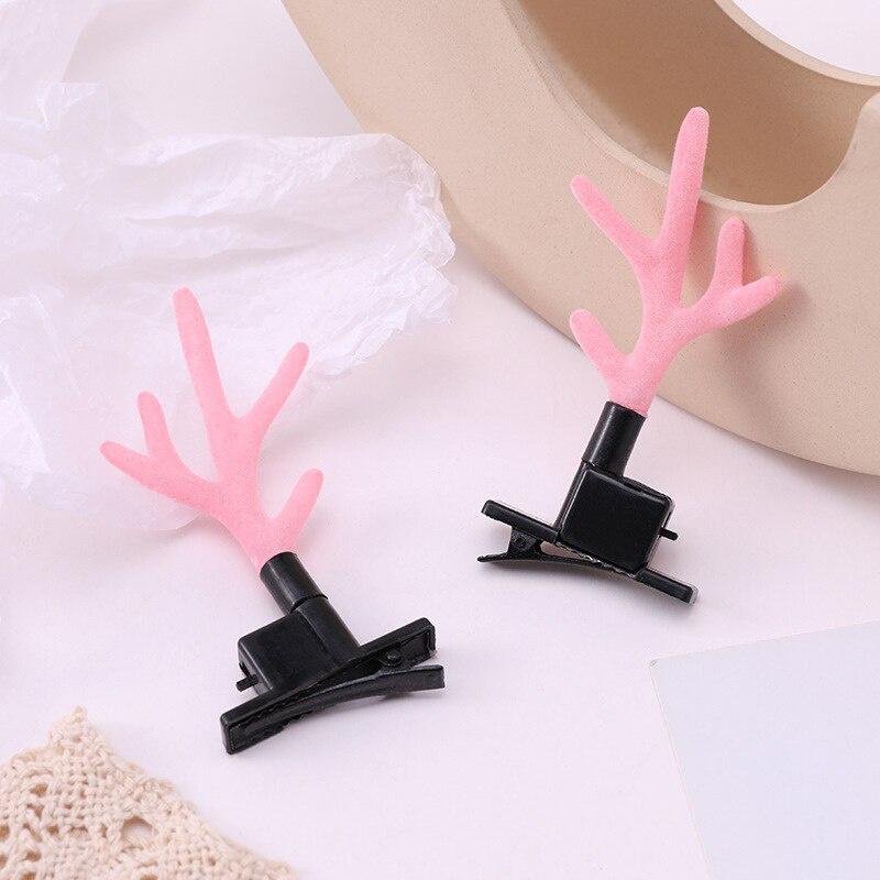 2pcs/Pair Christmas Glowing LED Antlers Hairpin Elk Red Headband Antlers Children Hair Accessories Headbands for Women Xmas Gift