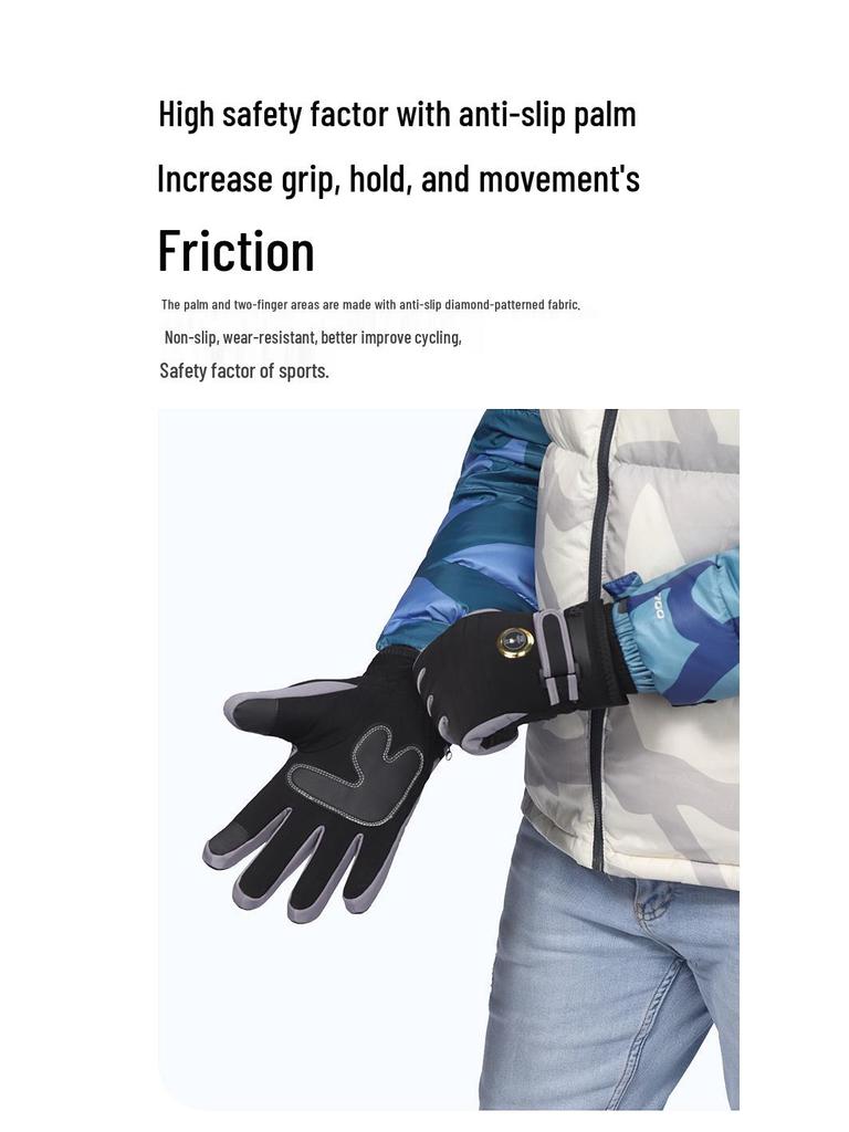 Smart Heated Winter Gloves: Windproof Electric Motorcycle Riding Gloves for Men & Women