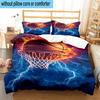 3PCS Basketball Crown Fire Sport 3pcs Bedding,Including 3PCS Duvet Cover And 2pcs Pillowcases Perfect for Christmas,Ideal for Bedroom, Dormitory