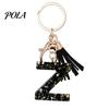 Portable Keychain Pendant Pendant, Sequins Star Letter A-Z Charm with Tassel, Key Chain Alphabet Initial Metal Keyring for Handbag Backpack