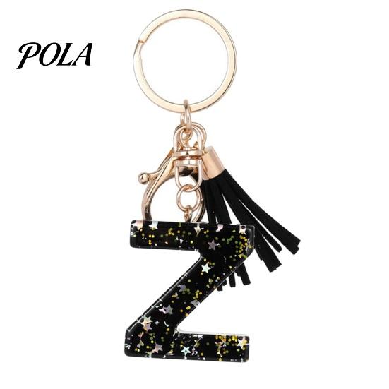 Portable Keychain Pendant Pendant, Sequins Star Letter A-Z Charm with Tassel, Key Chain Alphabet Initial Metal Keyring for Handbag Backpack