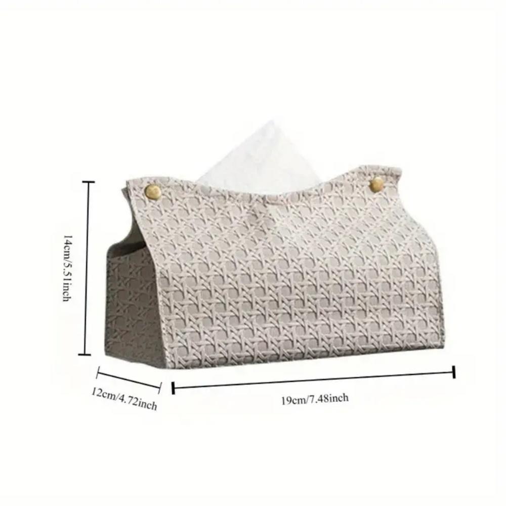 Pu Leather Tissue Box, Decorative Napkin Holder With Buttons, Suitable For Home Living Rooms, Bedrooms, And Bathrooms.