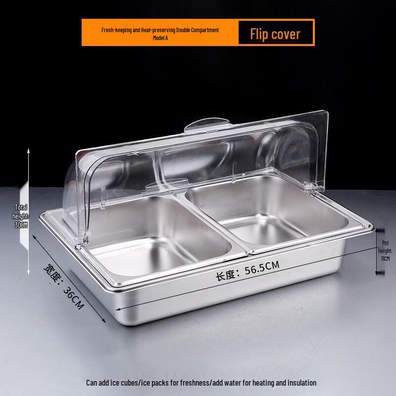 

JINGRX 304 Stainless Steel Food Display and Preservation Set