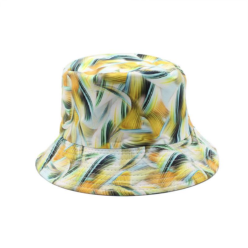 Double-Sided Tie-Dye Bucket Hat Women'S Color Printed Pot Hat Sunscreen Sun Hat