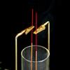 Incense Holder for Double Sticks Upside Down Incense Burner with Removable Glass Ash Catcher Anti-Ash Flying Home Decor