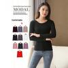 2024 Women's Plus Size Long Sleeve Modal T-shirt - Versatile Round Neck for Spring/Autumn