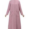 Solid Color Loose Fit Long Sleeve Round Neck Dress