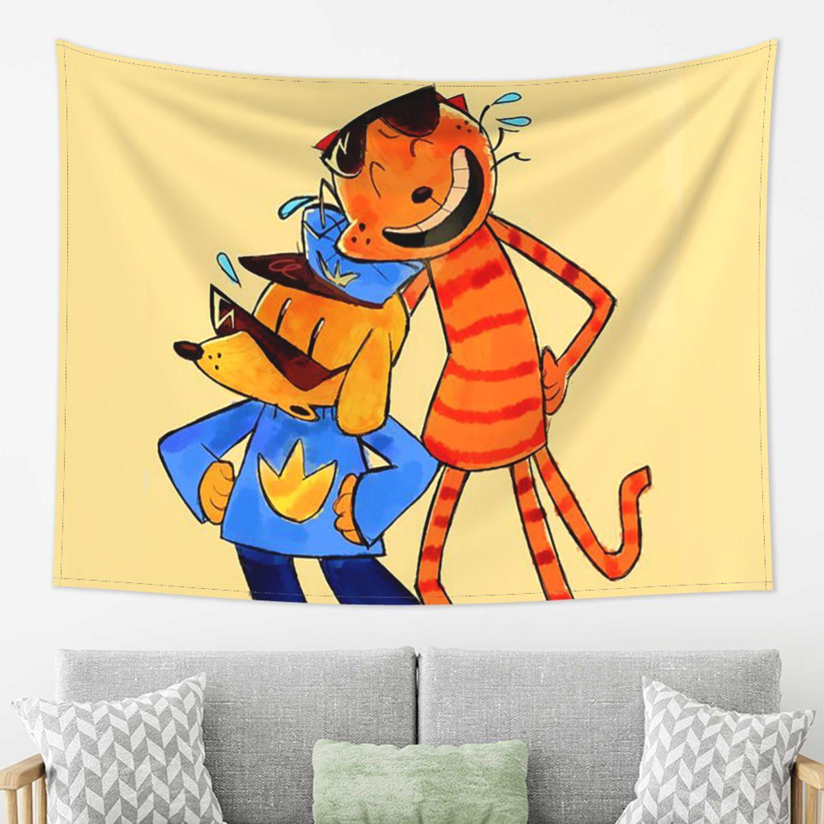 

Dog Man Lil Petey And Big Petey Fan Art Tapestry Wall Hanging Aesthetic Home Decoration Tapestries for Living Room Bedroom 74x94cm(29x37in)