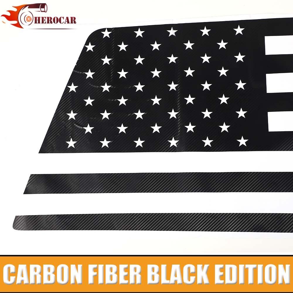 Rear Truck Window N Flag Decal Sticker for Ford F150 2015+ Carbon Fiber