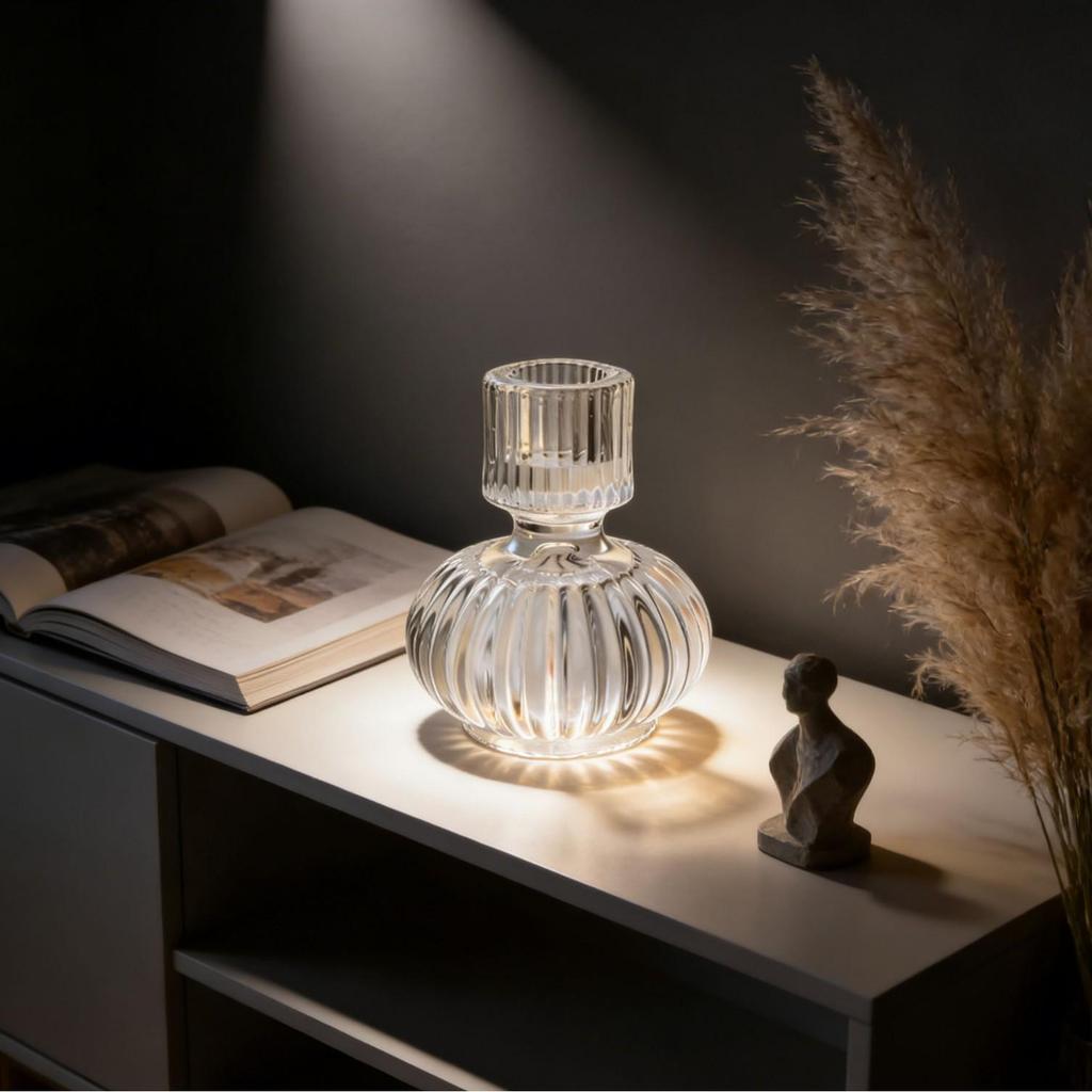 Nordic Transparent Glass Lantern Candle Holder - Elegant Dual-Use Decor for Cozy Atmosphere in Homes & Hotels