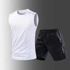 Dingmao Ice Silk Quick Drying Set Men's Summer Thin Breathable Elastic Cool T-shirt Shorts Casual Sportswear Two-piece Set