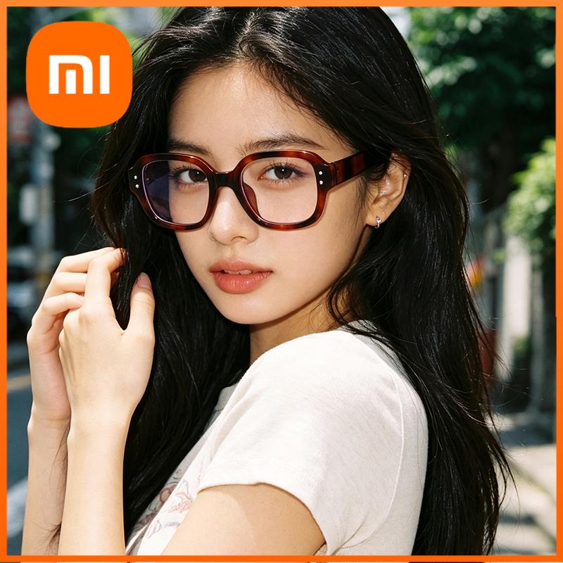 Xiaomi Women Vintage Square Red Myopia Glasses, Anti Blue Light Computer Reading Eyeglasses Retro Decorative Eyewear