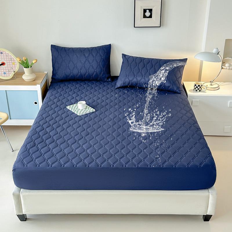 Waterproof Solid Color Fitted Mattress Protector Cover
