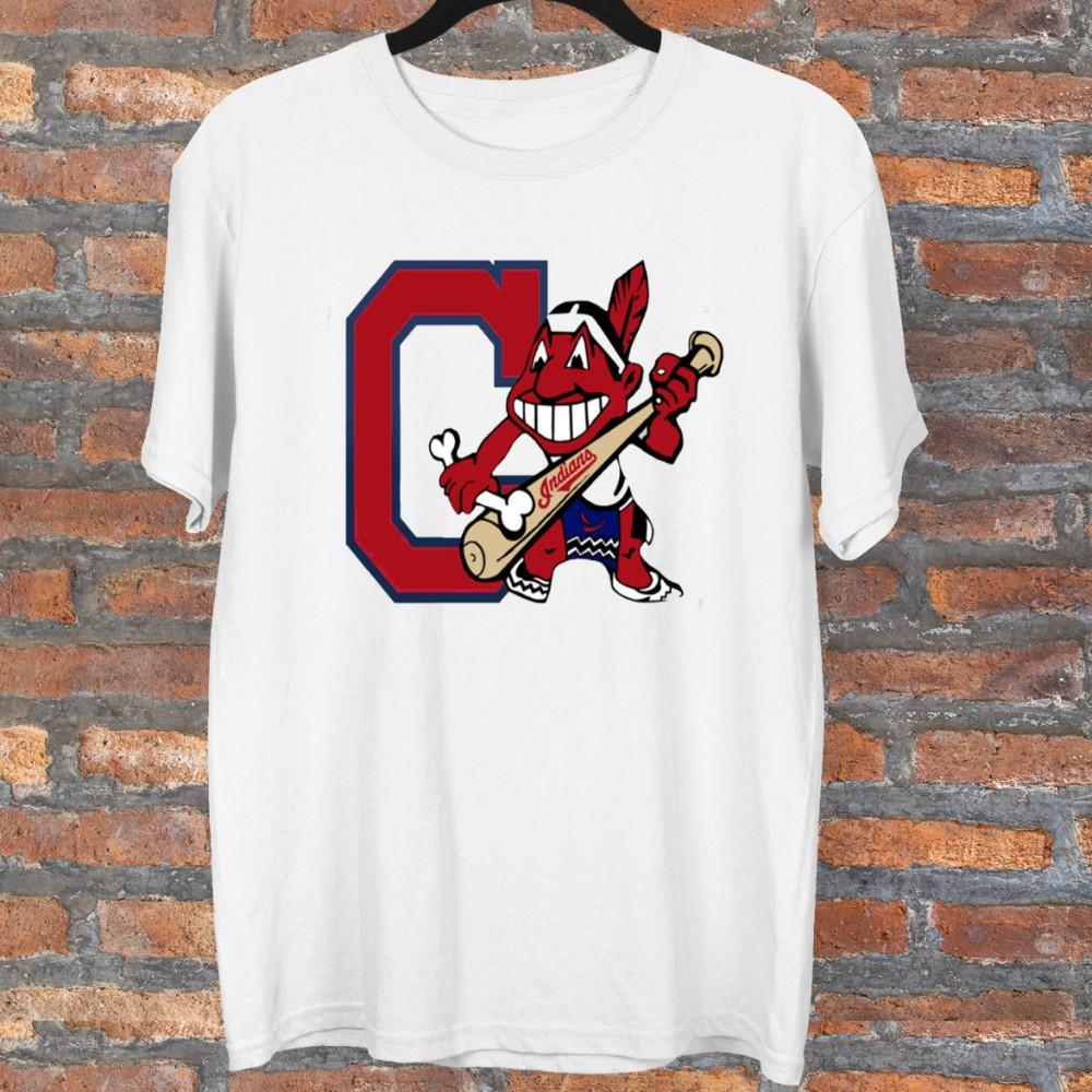 Cleveland Indians Baseball T-shirt White Black Unisex All Size S to 5XL Unisex T-Shirt XL