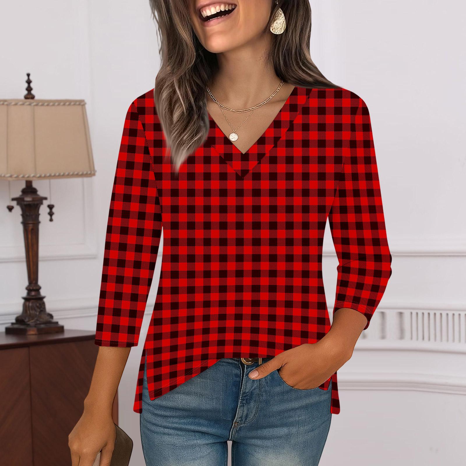 

Рубашки с рукавом 3/4 для женщин, футболки с принтом, блузки, повседневные базовые топы больших размеров, пуловеры XXXL винный