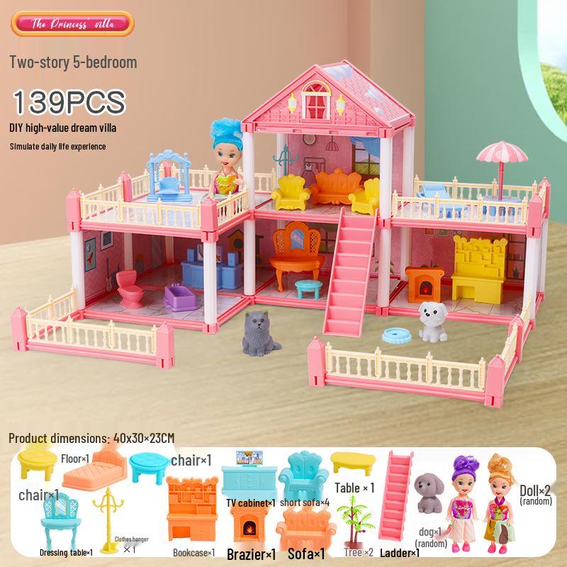 Princess Dream Castle Dollhouse DIY Set for Kids - Perfect Role-Playing Gift for Girls