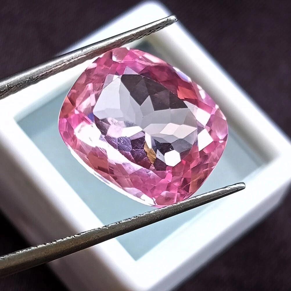 Certified Natural Pink Sapphire Cushion Cut 14+ Ct Fabulous Loose Gemstone
