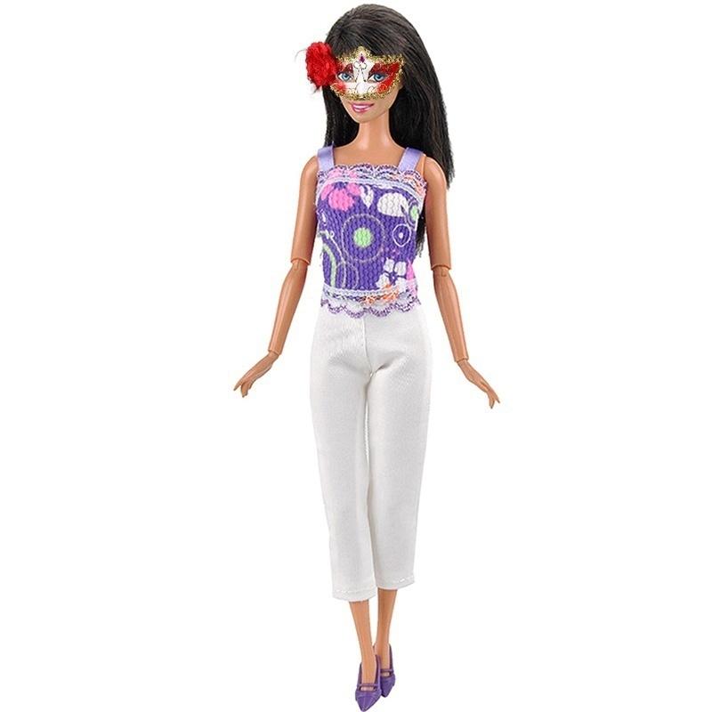 5 Sets Handmade Doll Clothes Tops Blouse Pants Trousers for  Dolls Random