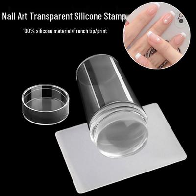 Nail Art Double-Head Silicone Stamp & Scraper Set