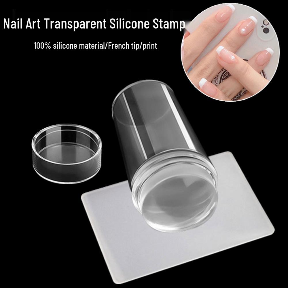 Nail Art Double-Head Silicone Stamp & Scraper Set