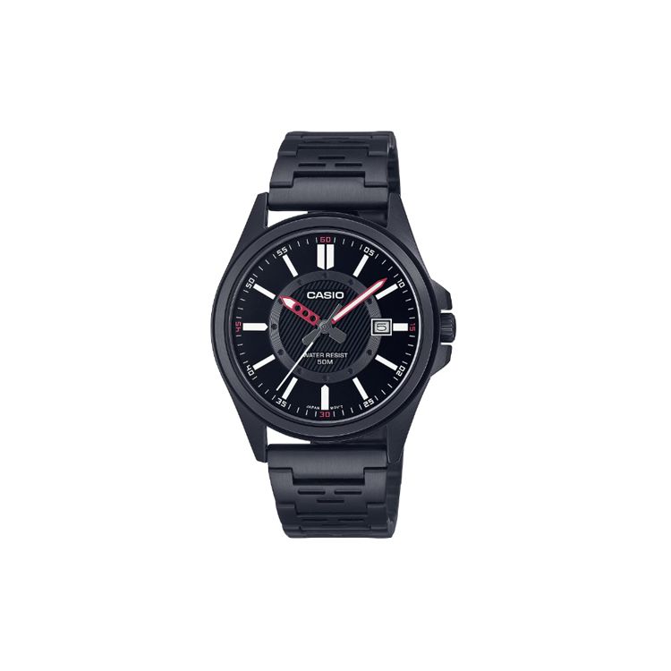 Casio Standard Series 50M Waterproof Quartz Movement Stainless Steel Strap Watch Men watches Black MTP-E700B-1EV Black Dial