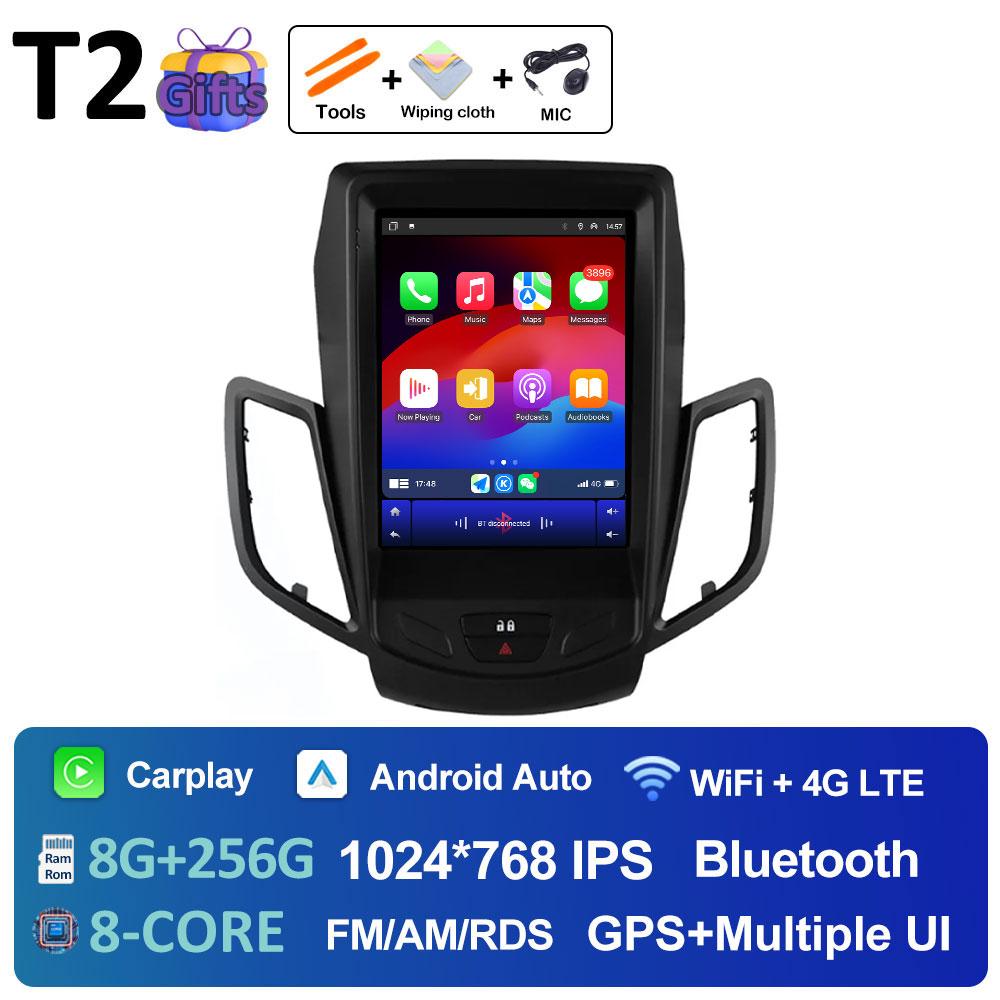 Wireless Carplay DSP Stereo For Ford Fiesta MK7 2009 2010 2011 2012 2013 2014 2015 2016 Android 14 Cooling fan GPS Navigation BT