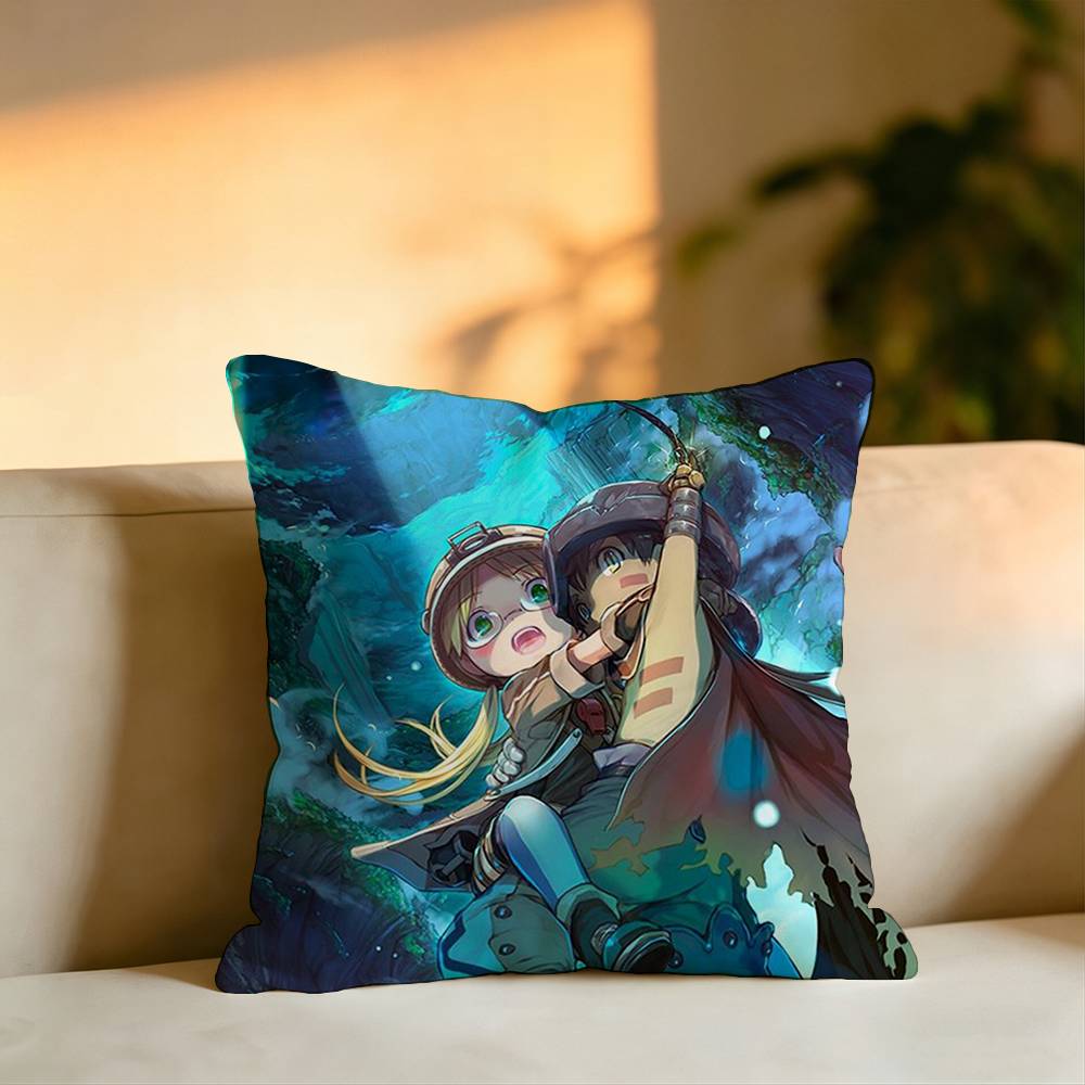 Anime MMade in Abyss Pillow Case Square DoubleSided Sofa Cushion Cover Bedroom Bedside Pillow