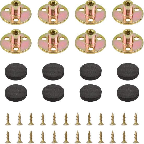 INCREWAY 8 Sets Sofa Leg Mounting Plates Flat, Furniture Legs Mounting Plates with Screws, Great for Furniture Leg, Chair, Sofa, Cabinet, Couch
