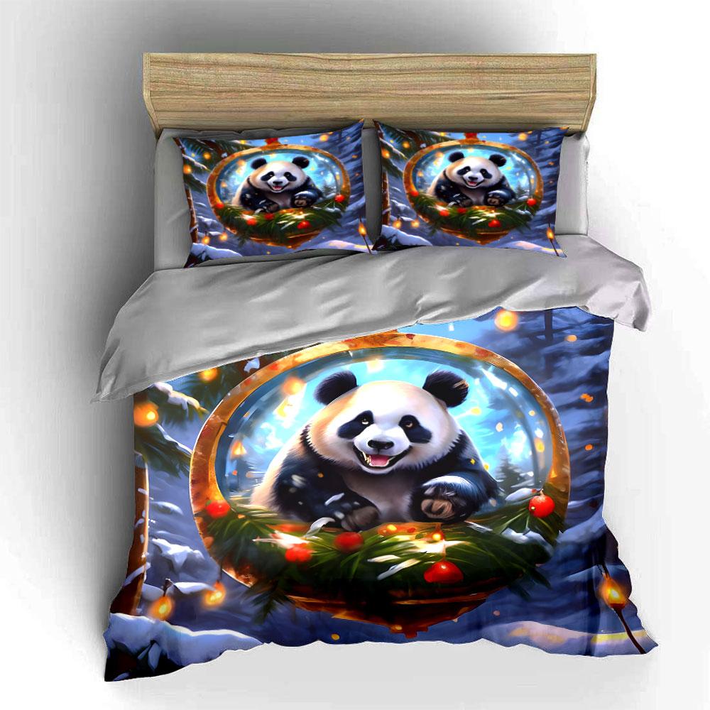 Winter panda delight Bedding sets Duvet cover sets Duvet covers Pillowcases(1*Duvet Cover 2*Pillowcases without duvet insert)