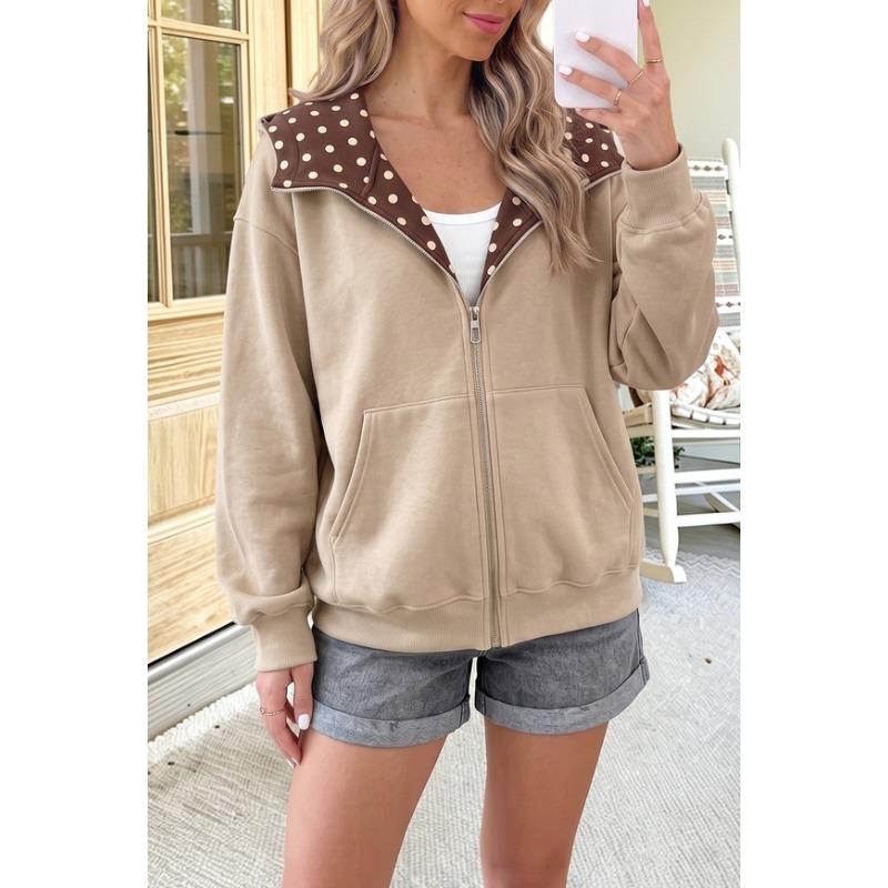 QICED Damen Vintage Casual Einfarbig Druck Herbst Winter Langarm Jacken & Mäntel