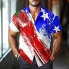 Men's Casual Casual Independence Day Print Short-sleeved Shirt