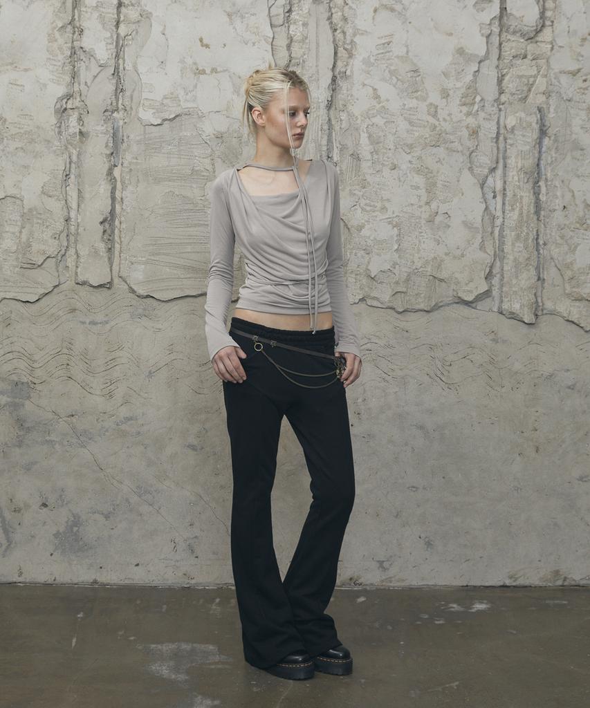 VOONT Drape Strap Tie Long Sleeve (Beige)