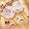 Double-Sided Embroidered Ancient-Style Round Fan, Chinese-Style Embroidered Lotus Fan, Special for Hanfu, Versatile Dance Fan with Suzhou Embroidery