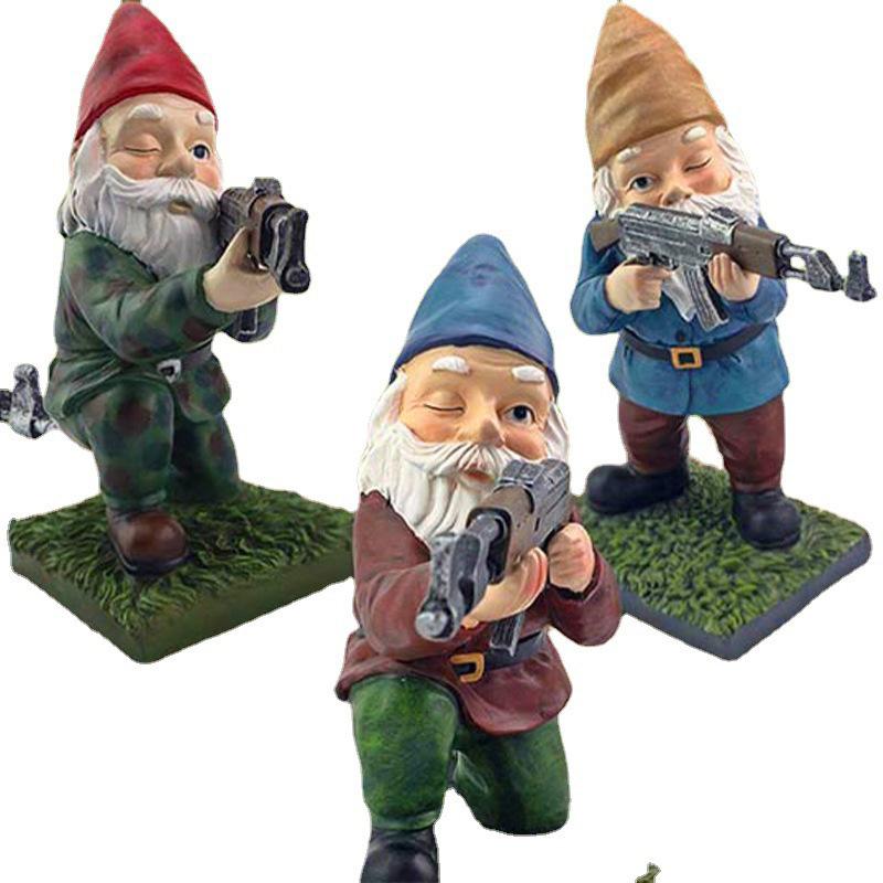 Shooting Dwarfs Home Resin Ornaments Resin Handicrafts Shooting Dwarfs Sniper