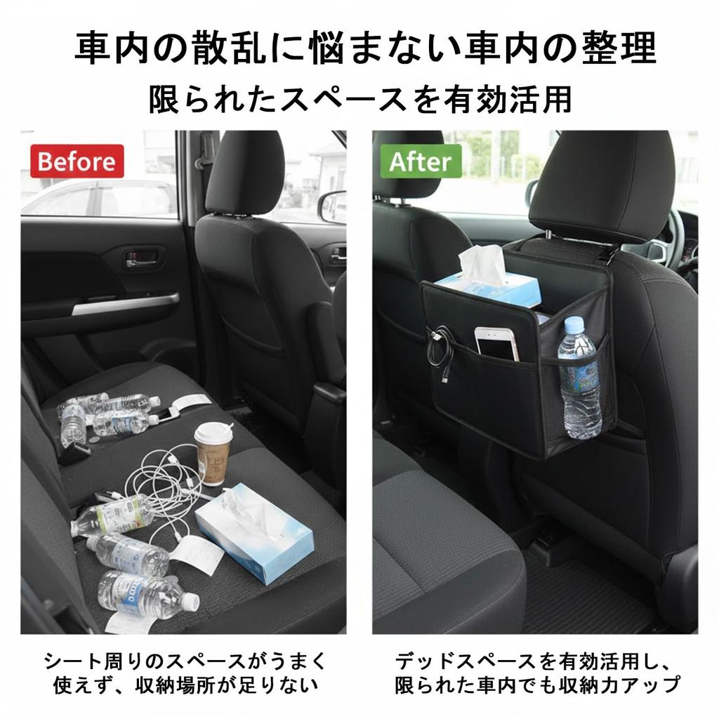 Multifunctional Car Storage Seatback Car Car Accessories Storage Hanging Large Waterproof and PU Leather with Double Netted Organizes Small Function