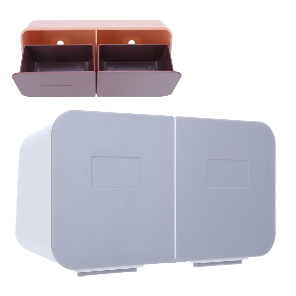 Makeup Box Wall Mounted Cover Removable Washable Cotton Pad Organizer for Bathroom