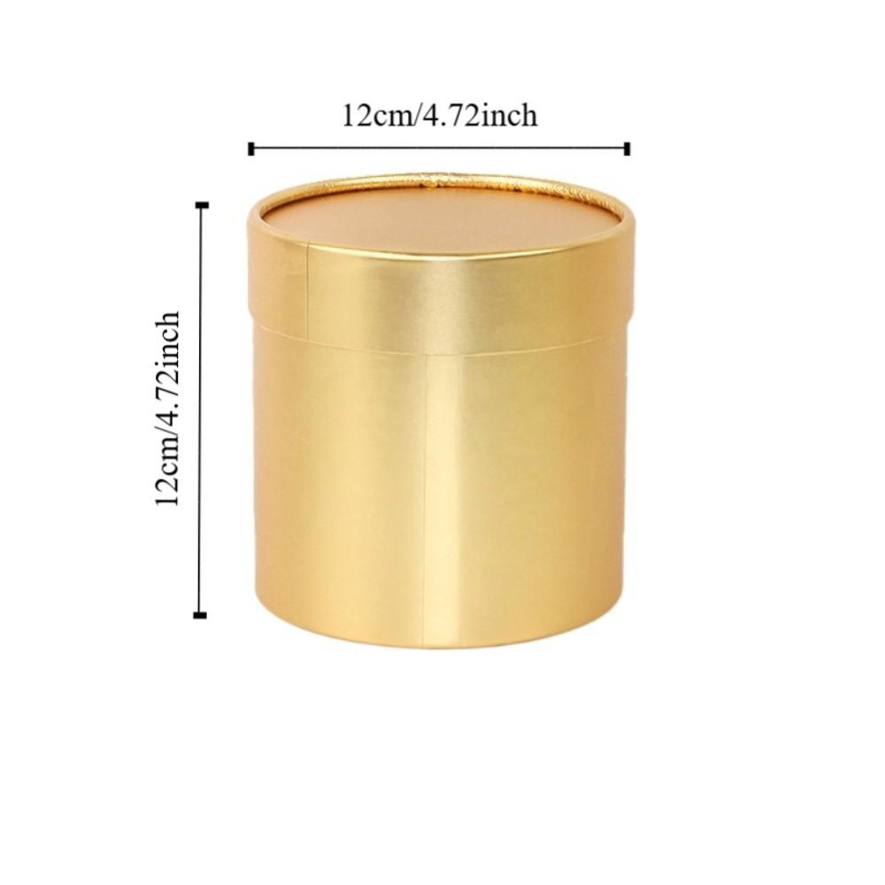 Round Flower Gift Box Solid Color Cardboard Gift Packaging Paper Box Silver Flower Arrangement Bucket Wedding Party Decoration
